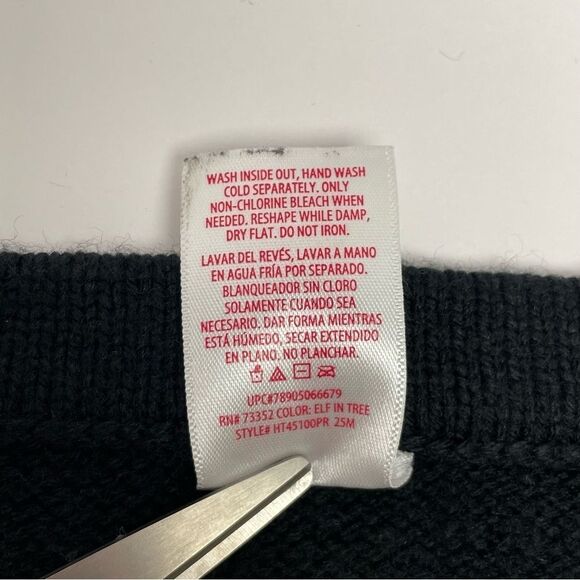 Holiday Time Christmas Sweater Vest Black Red Green Gold Metallic Size XL 16-18 - Picture 6 of 6